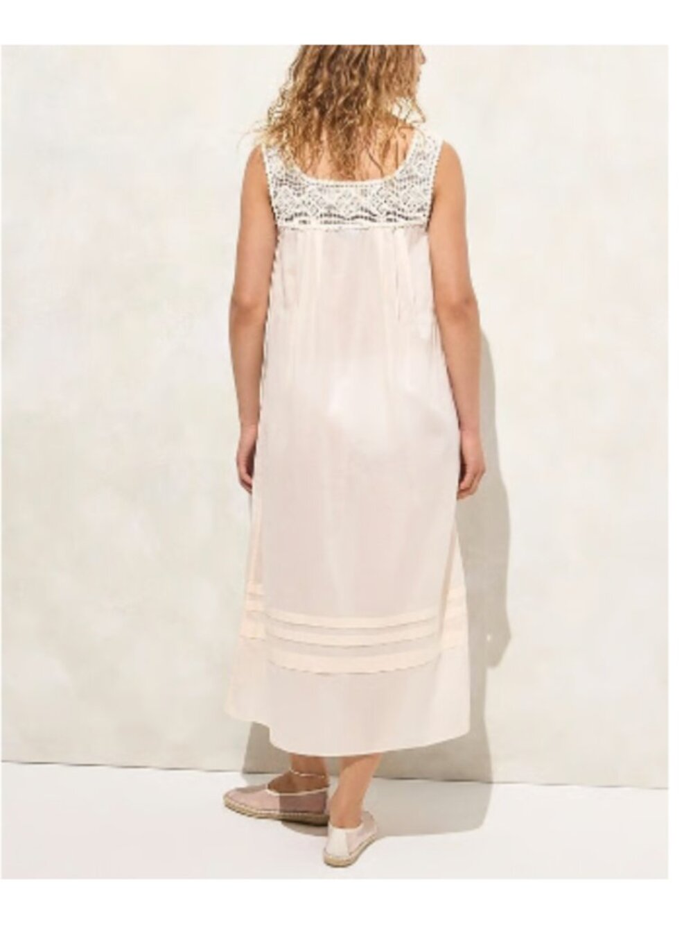 J. Crew Antique White Cream Crochet Trim Midi Maxi Cotton Dress S